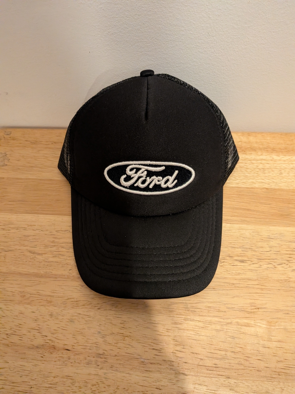 Ford Black Cap with White Embroidered Oval Logo